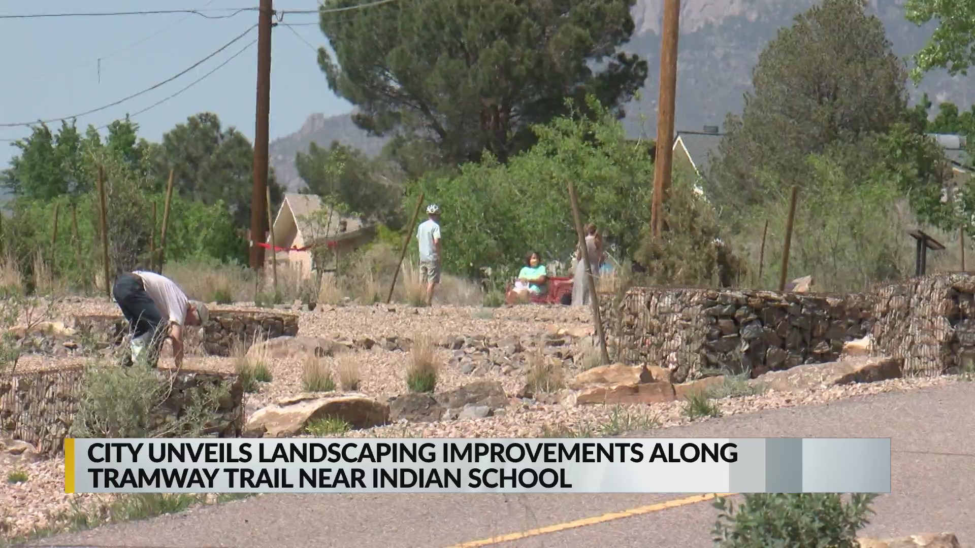 Landscaping improvements along Tramway Trail near Indian School