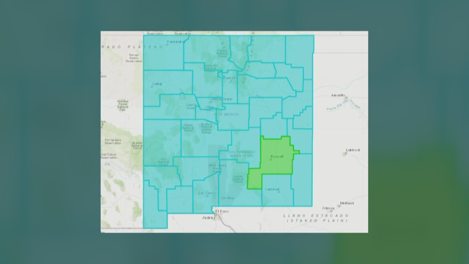 32 of New Mexico’s counties are in Turquoise Level; Chaves County in